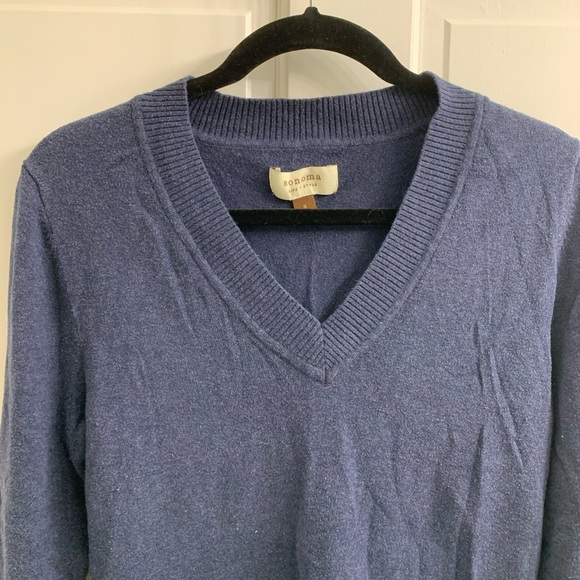 SONOMA Navy Blue V Neck Sweater Size Small - Picture 3 of 5